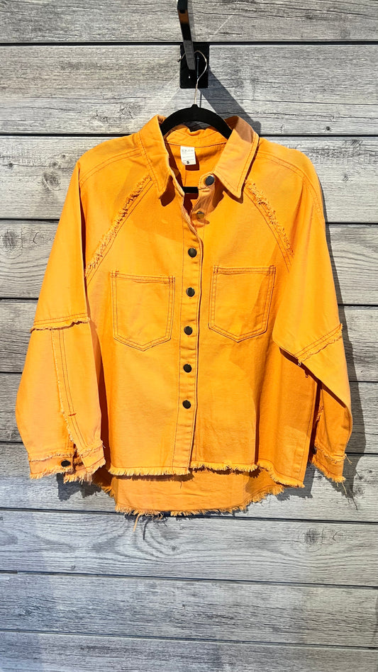 PATCH- RAW EDGE DEMIN SHACKET