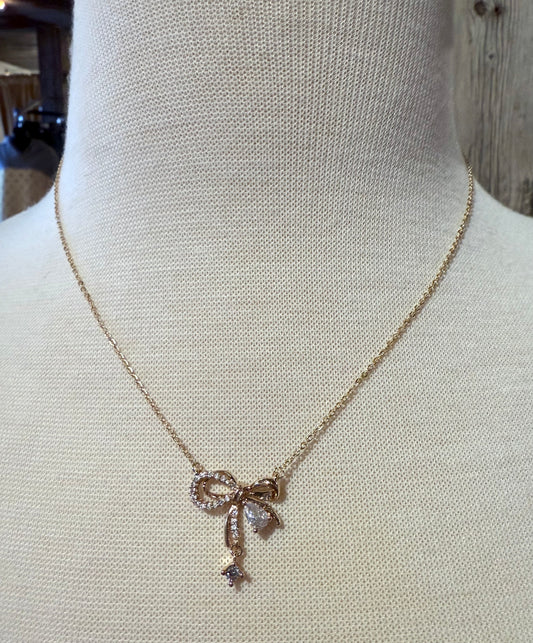 DOUBLE BOW NECKLACE