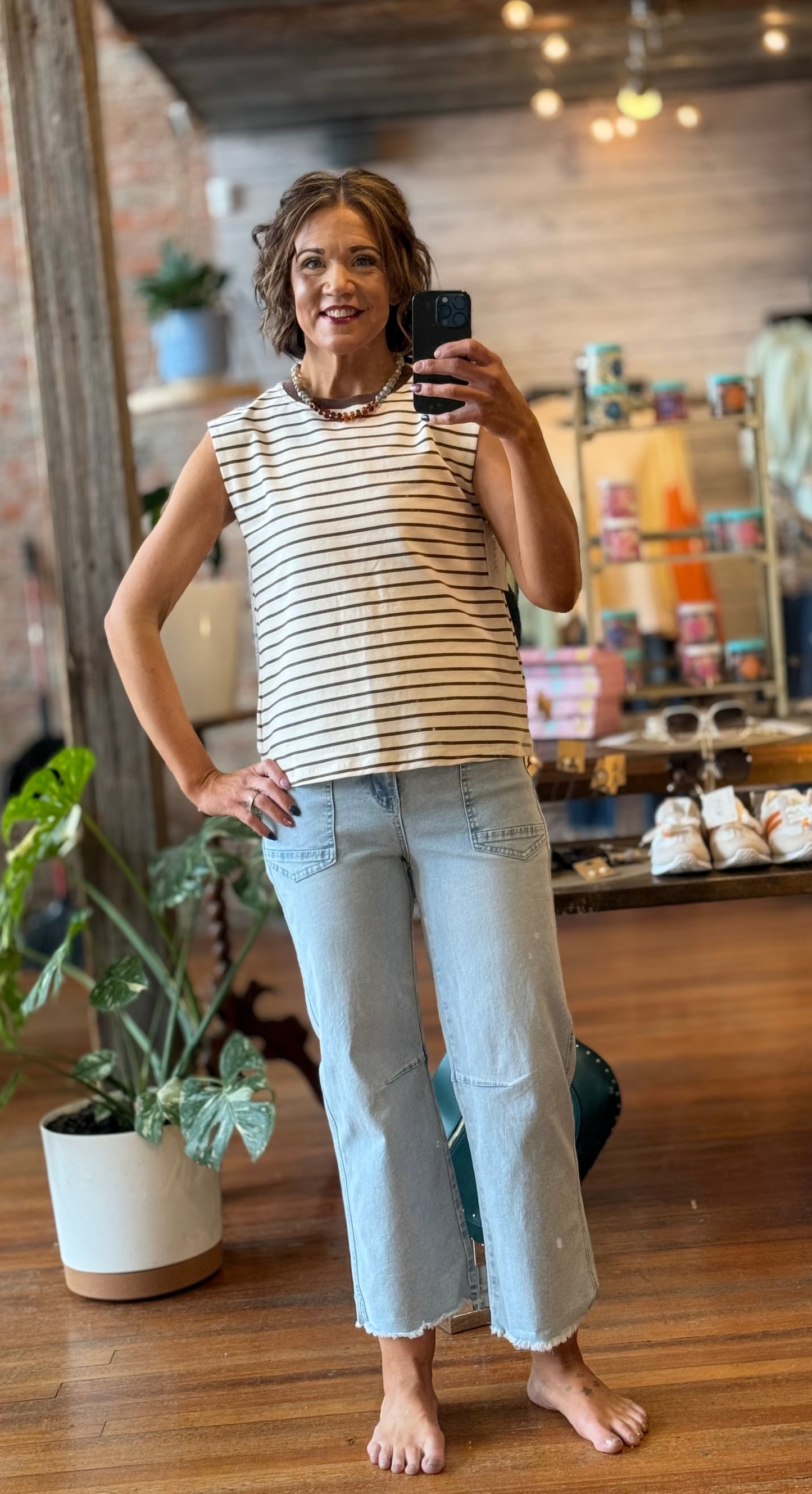 THE STEVIE- STRIPED LOOSE TANK TOP